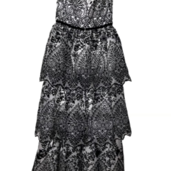 Marchesa Notte l NWT Strapless Floral Eyelet Organza Gown Size 6 - Picture 2 of 5